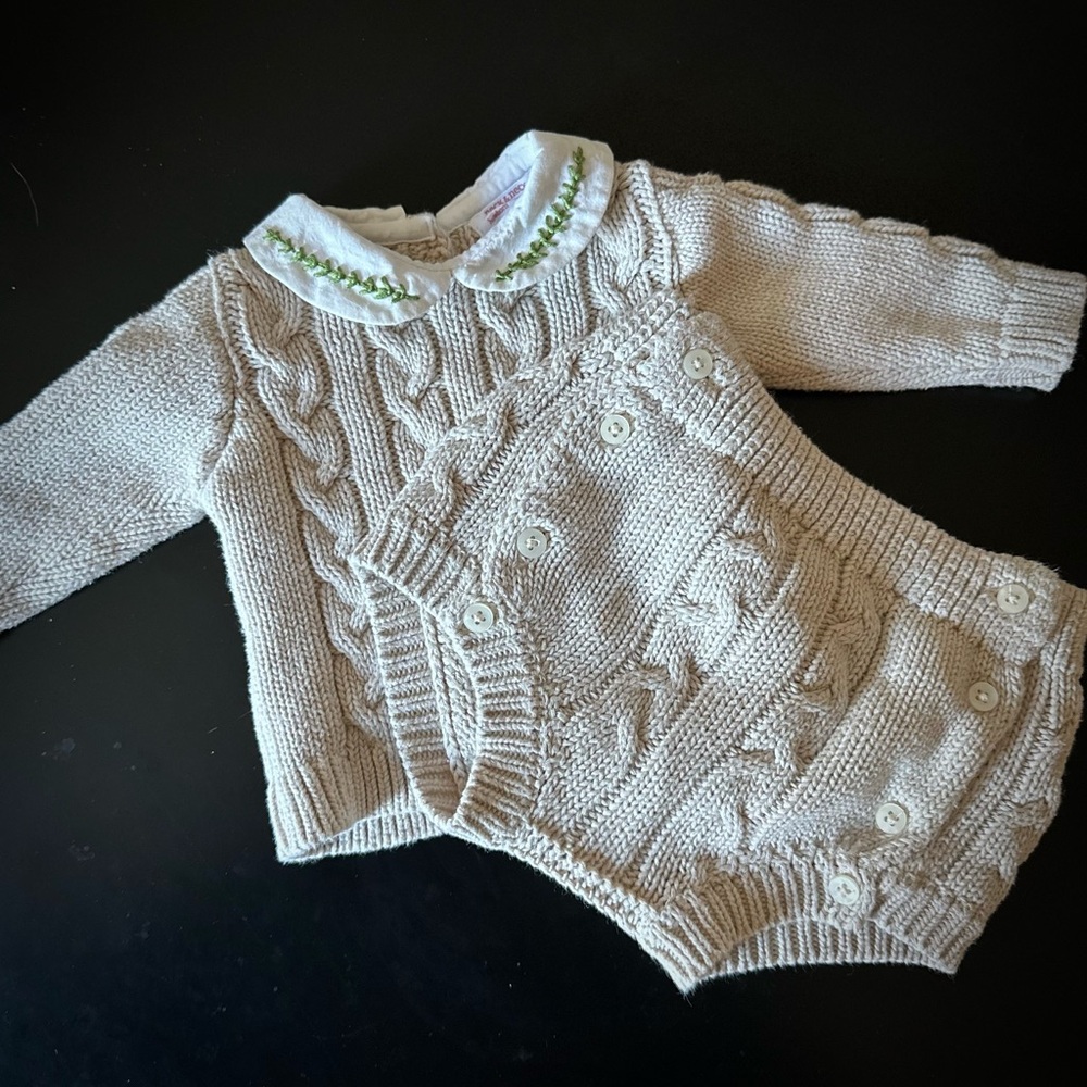Baby Cable Knit Sweater Set